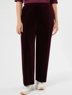 Pantaloni in jersey di velluto - BORDEAUX
