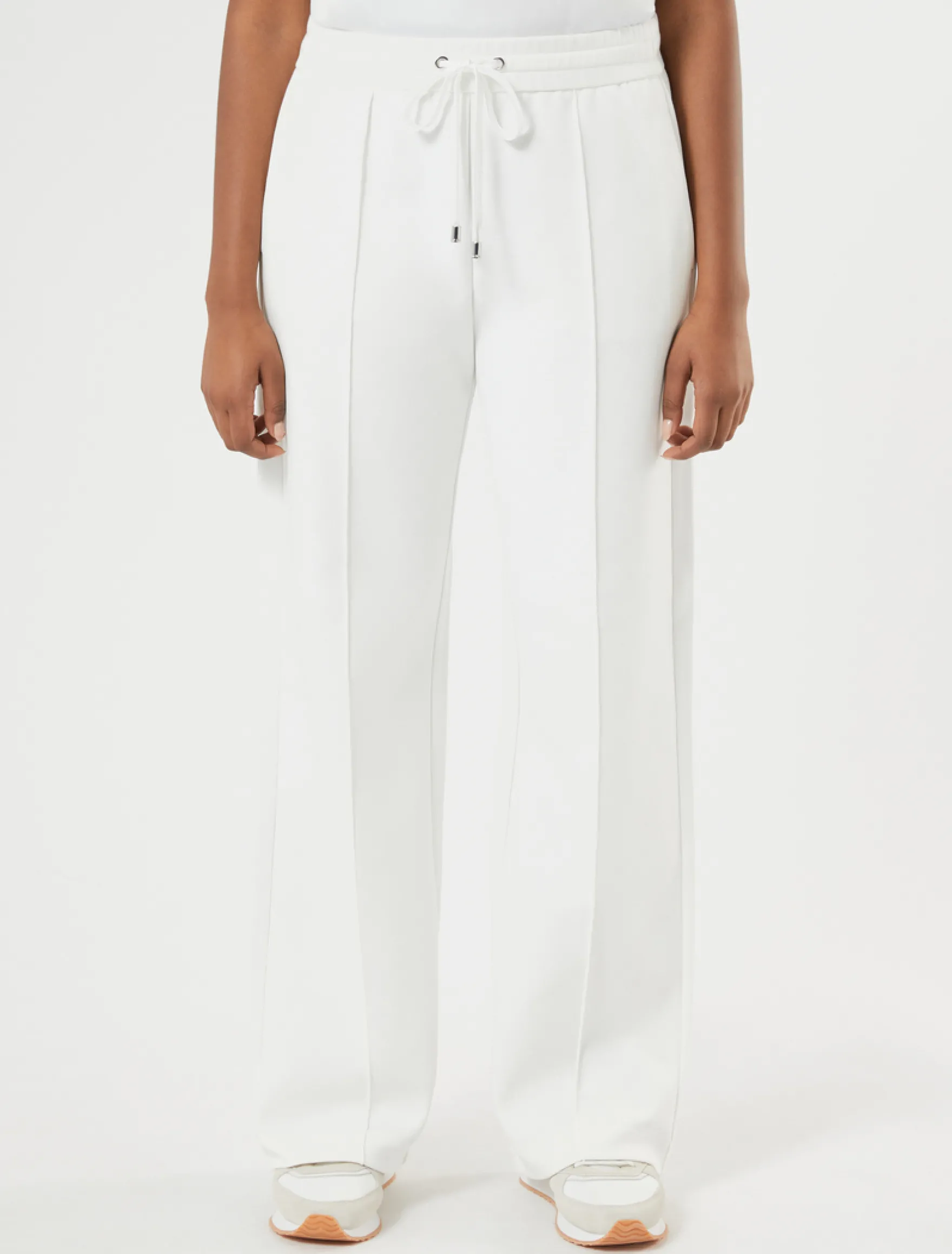 Pantaloni in jersey doppio di misto cotone - AVORIO