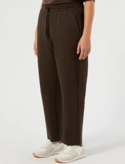 Pantaloni in jersey double - MARRONE SCURO