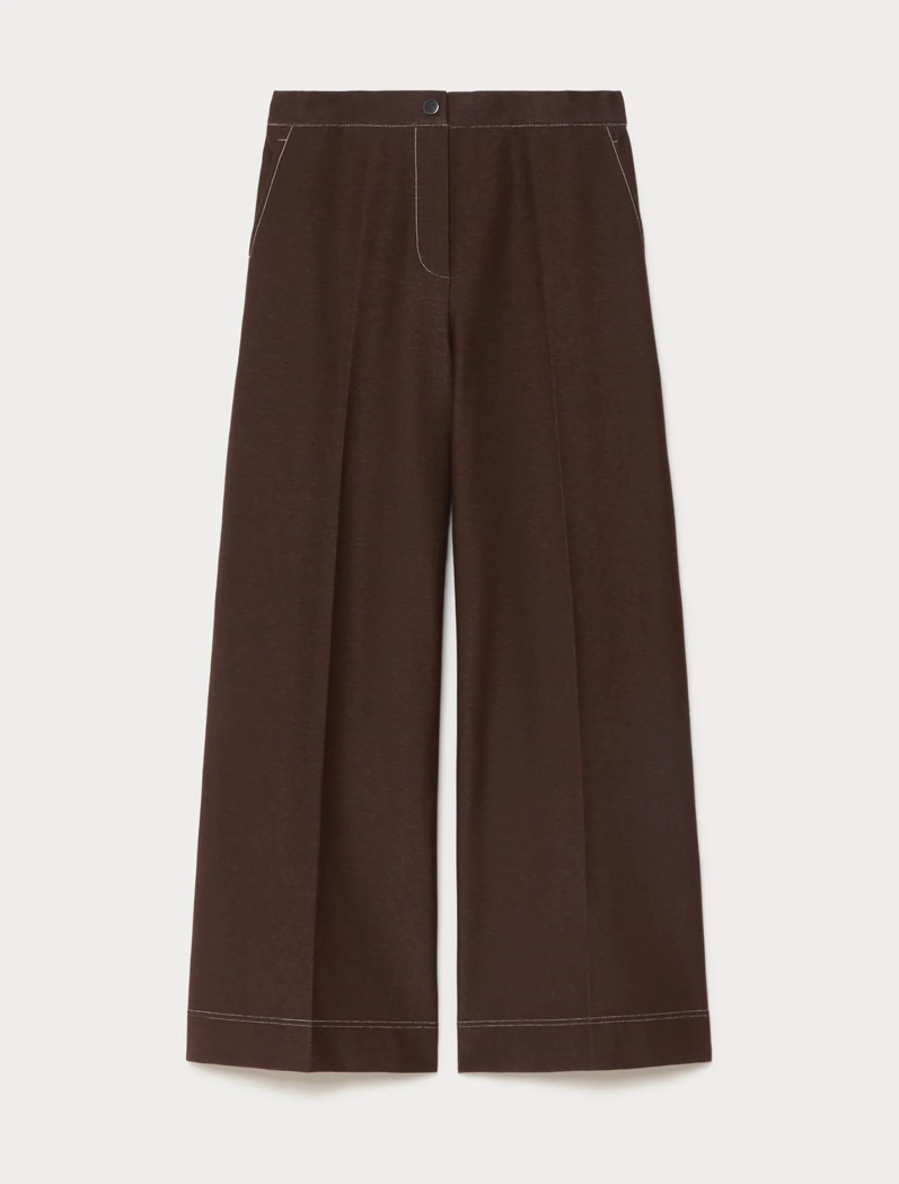 Pantaloni in jersey effetto denim - MARRONE SCURO