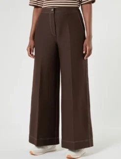 Pantaloni in jersey effetto denim - MARRONE SCURO