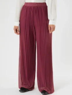 Pantaloni in jersey plissé - ROSA SCURO