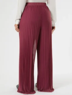 Pantaloni in jersey plissé - ROSA SCURO