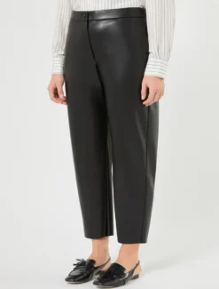 Pantaloni in jersey spalmato - NERO