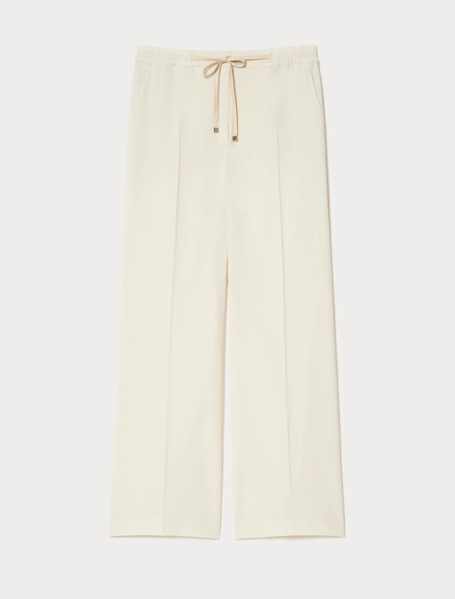 Pantaloni in lana natural stretch - ECRU