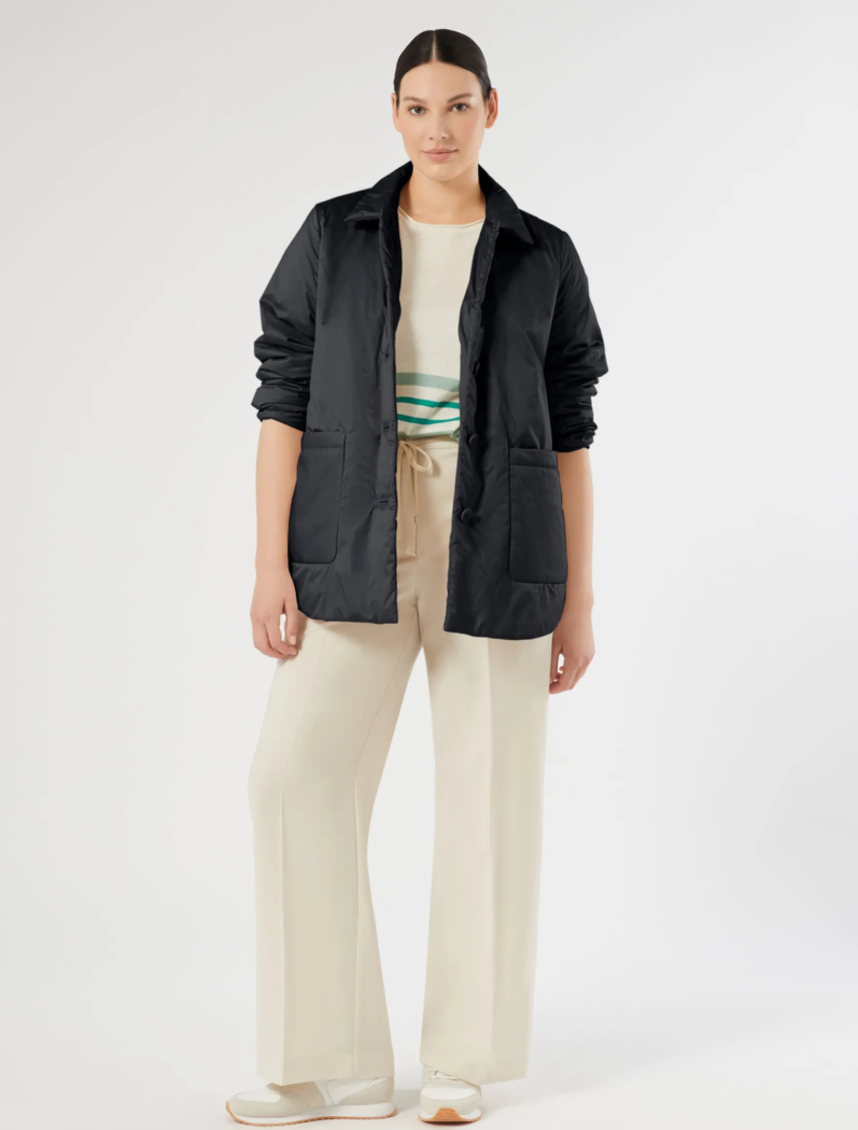 Pantaloni in lana natural stretch - ECRU