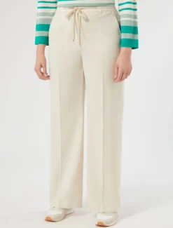 Pantaloni in lana natural stretch - ECRU