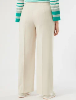 Pantaloni in lana natural stretch - ECRU