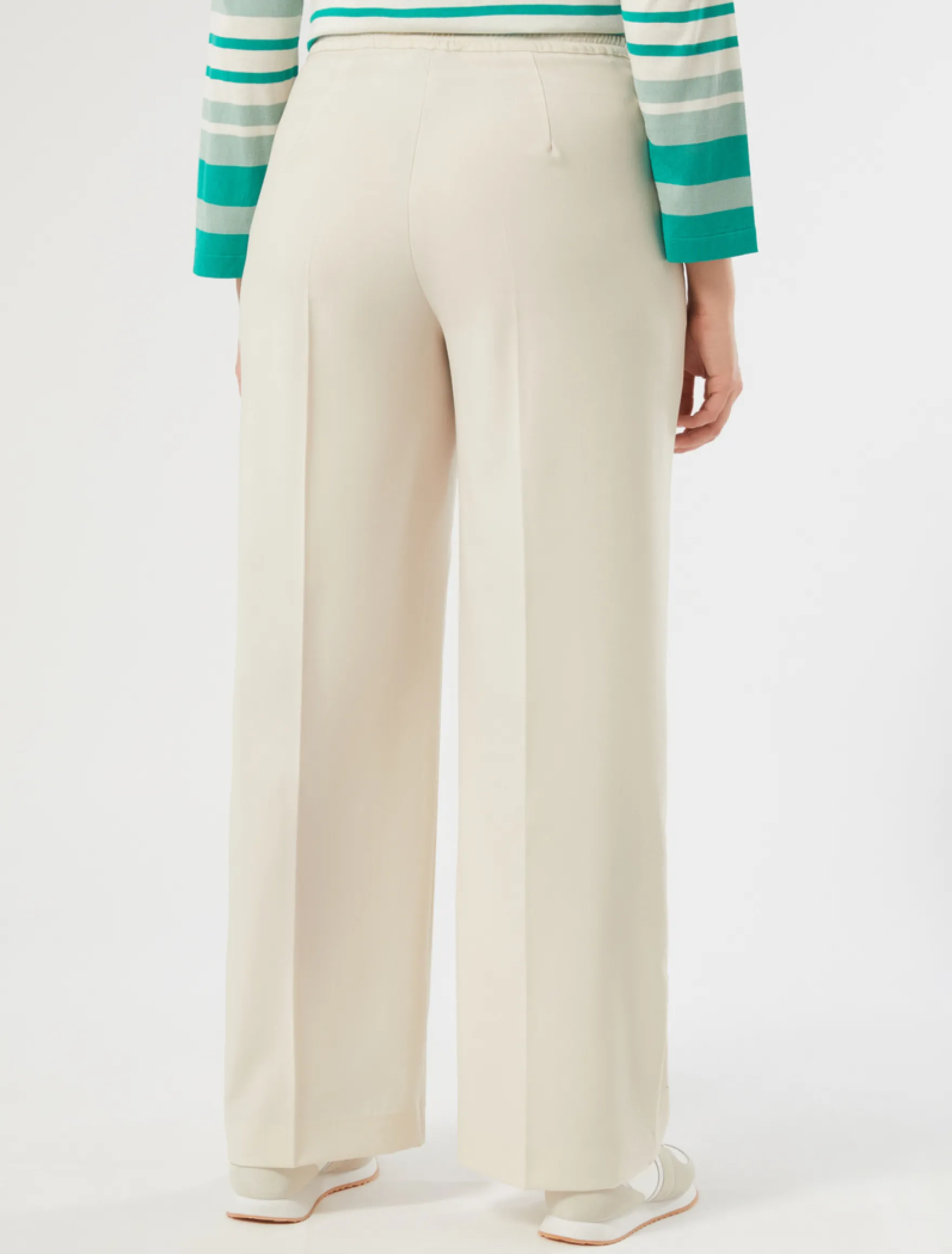 Pantaloni in lana natural stretch - ECRU