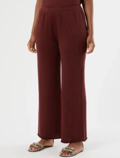 Pantaloni in maglia di lino - BORDEAUX