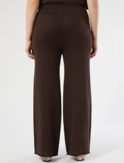 Pantaloni in maglia di lino - MARRONE