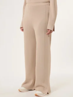 Pantaloni in maglia di viscosa - BEIGE