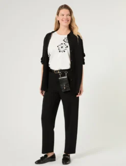 Pantaloni in maglia di viscosa - NERO