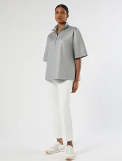 Pantaloni in misto viscosa stretch - AVORIO