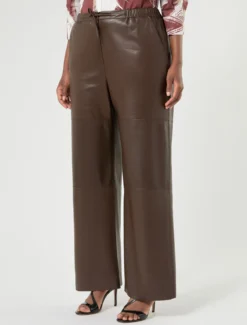 Pantaloni in pelle - CIOCCOLATO