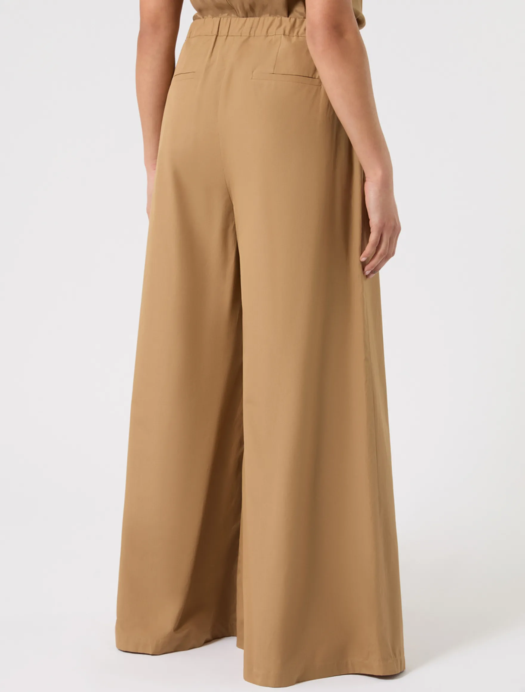 Pantaloni in popeline di cotone - CAMMELLO