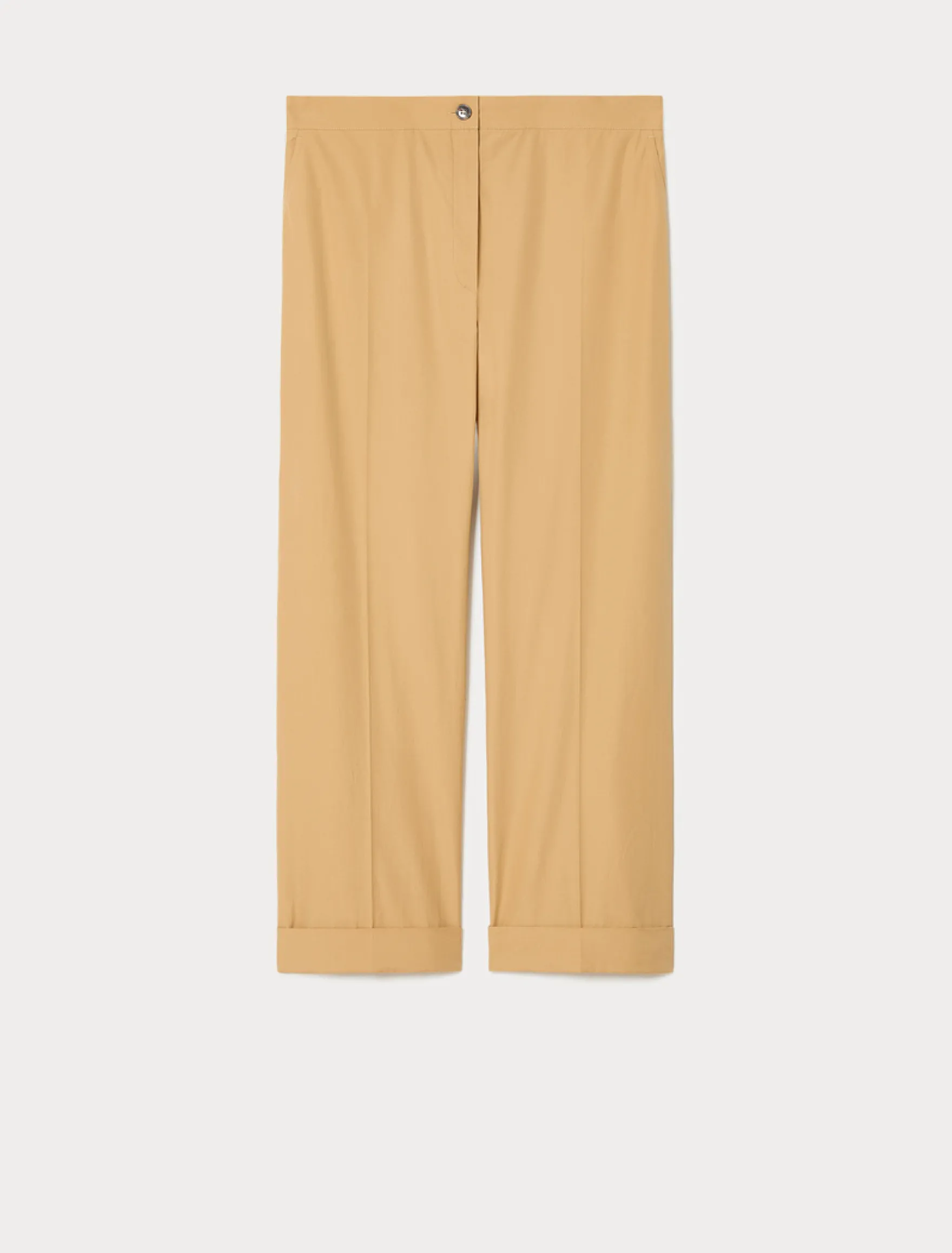 Pantaloni in popeline di cotone - CAMMELLO