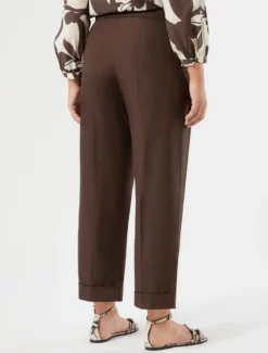 Pantaloni in popeline di cotone - MARRONE