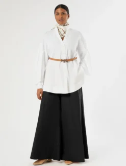 Pantaloni in popeline di cotone - NERO