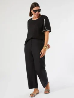 Pantaloni in popeline di cotone - NERO