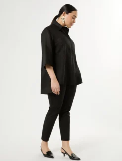 Pantaloni in popeline di cotone - NERO