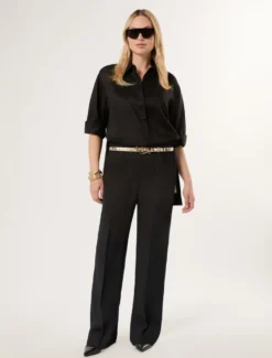 Pantaloni in popeline di cotone - NERO