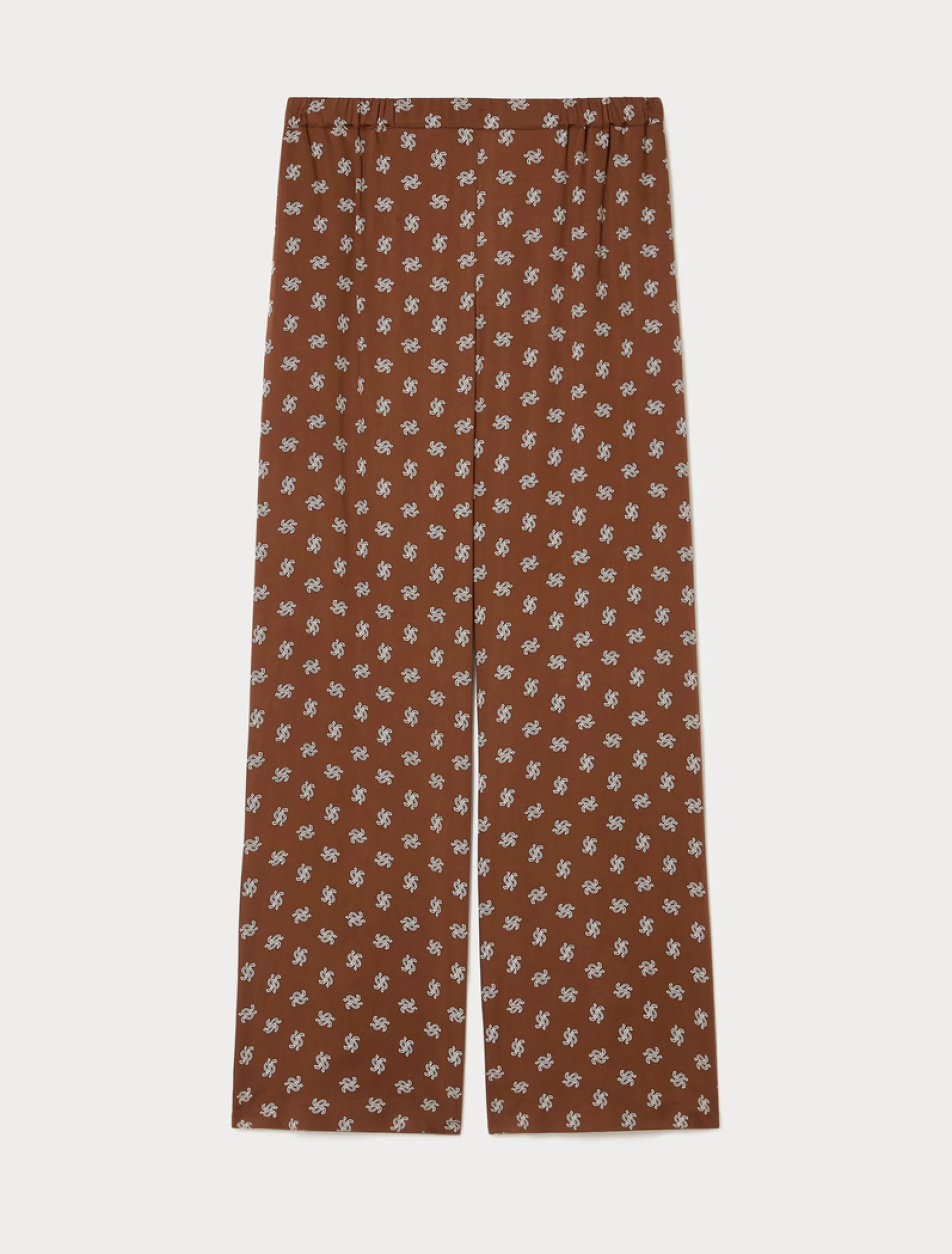 Pantaloni in raso di viscosa - MARRONE