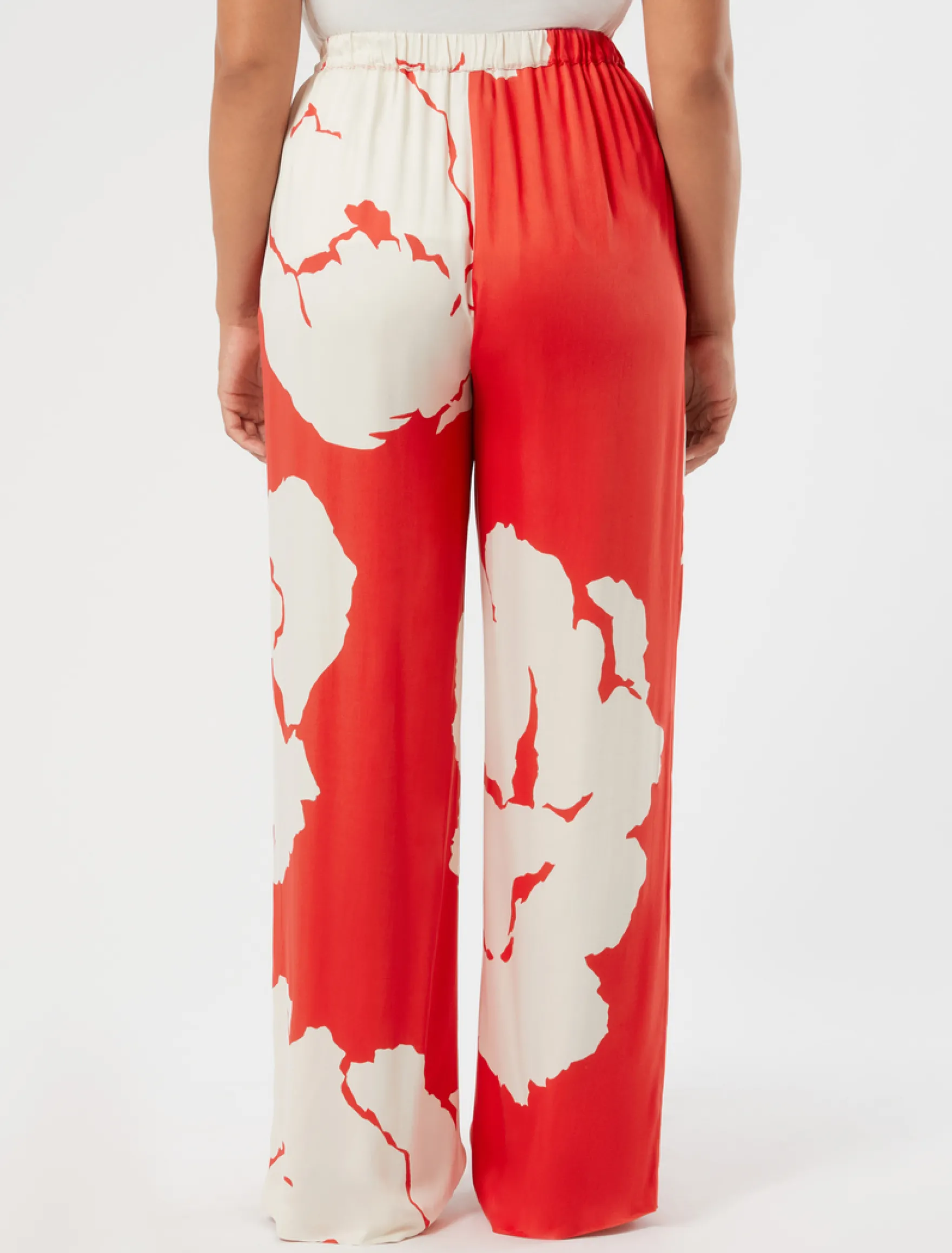 Pantaloni in raso di viscosa - ROSSO