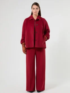 Pantaloni in scuba crêpe stretch - BORDEAUX
