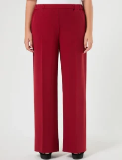 Pantaloni in scuba crêpe stretch - BORDEAUX