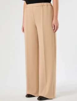 Pantaloni in scuba crêpe stretch - CAMMELLO
