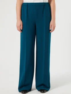 Pantaloni in scuba crêpe stretch - PETROLIO