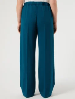 Pantaloni in scuba crêpe stretch - PETROLIO