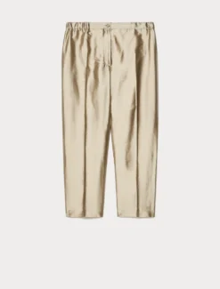 Pantaloni in shantung di seta - NOCCIOLA