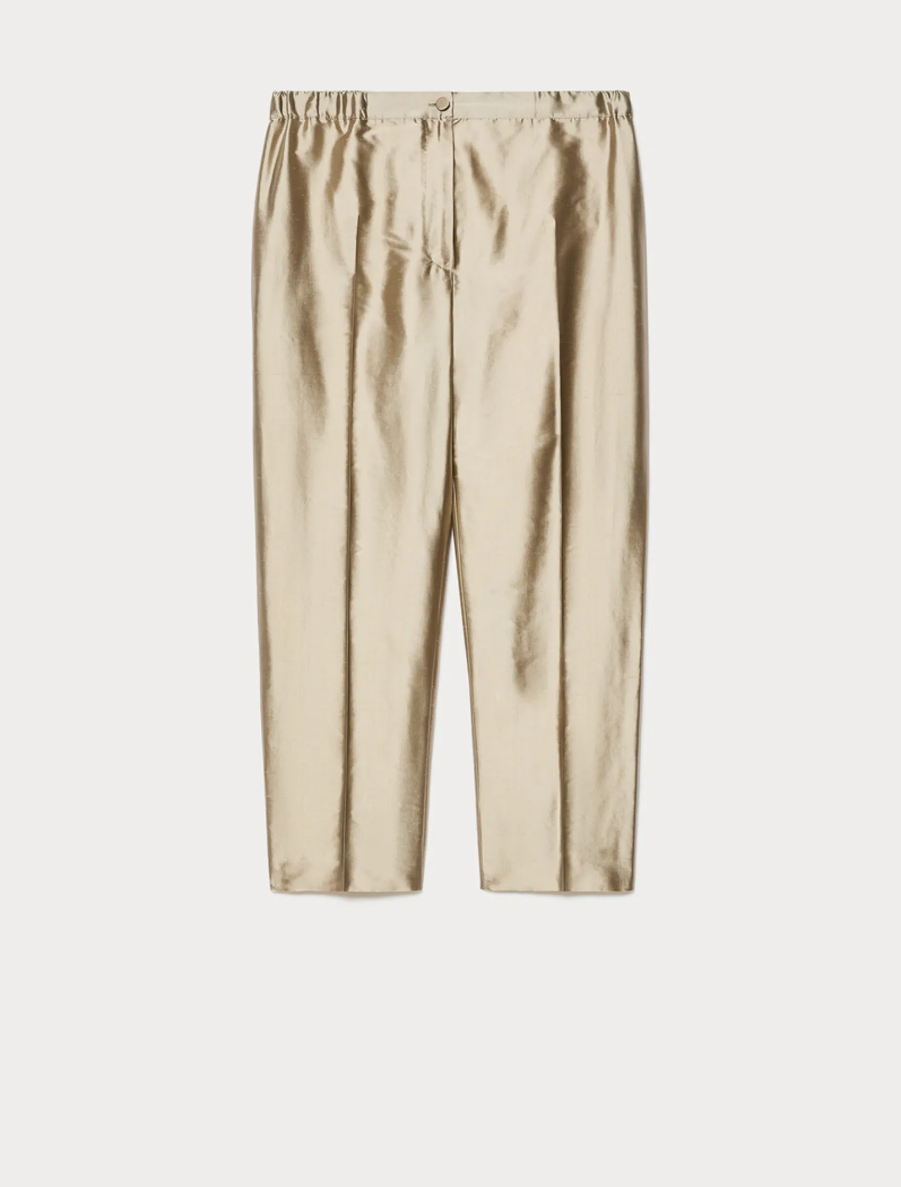 Pantaloni in shantung di seta - NOCCIOLA