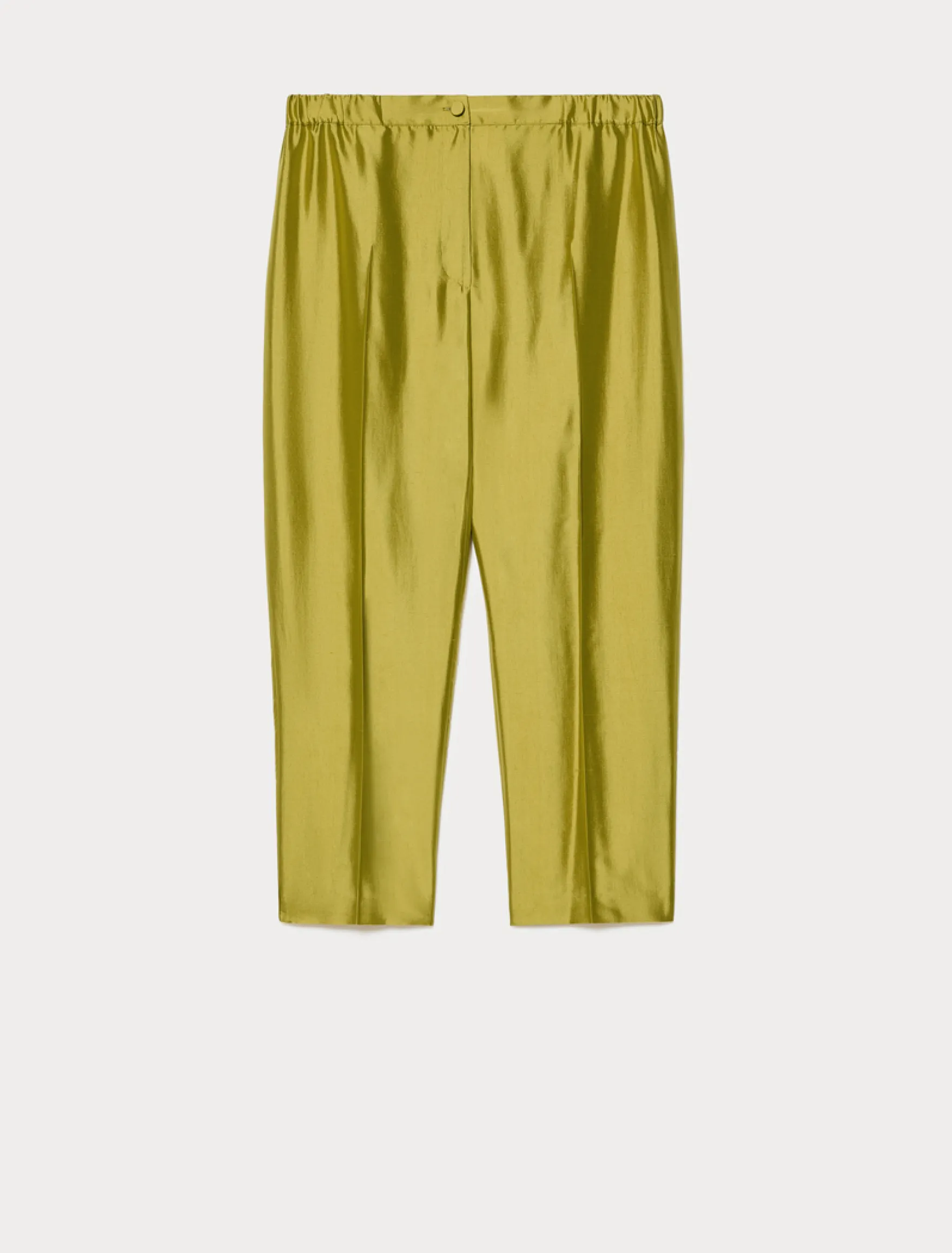 Pantaloni in shantung di seta - VERDE OLIVA