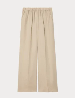Pantaloni in tela di lino - BEIGE