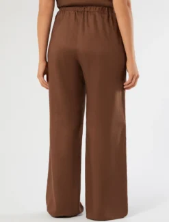 Pantaloni in tela di lino - CACAO