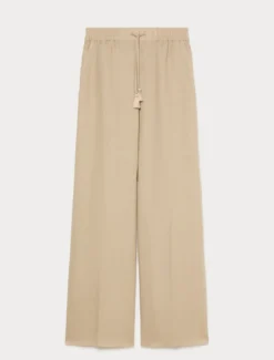 Pantaloni in tela di lino - SABBIA