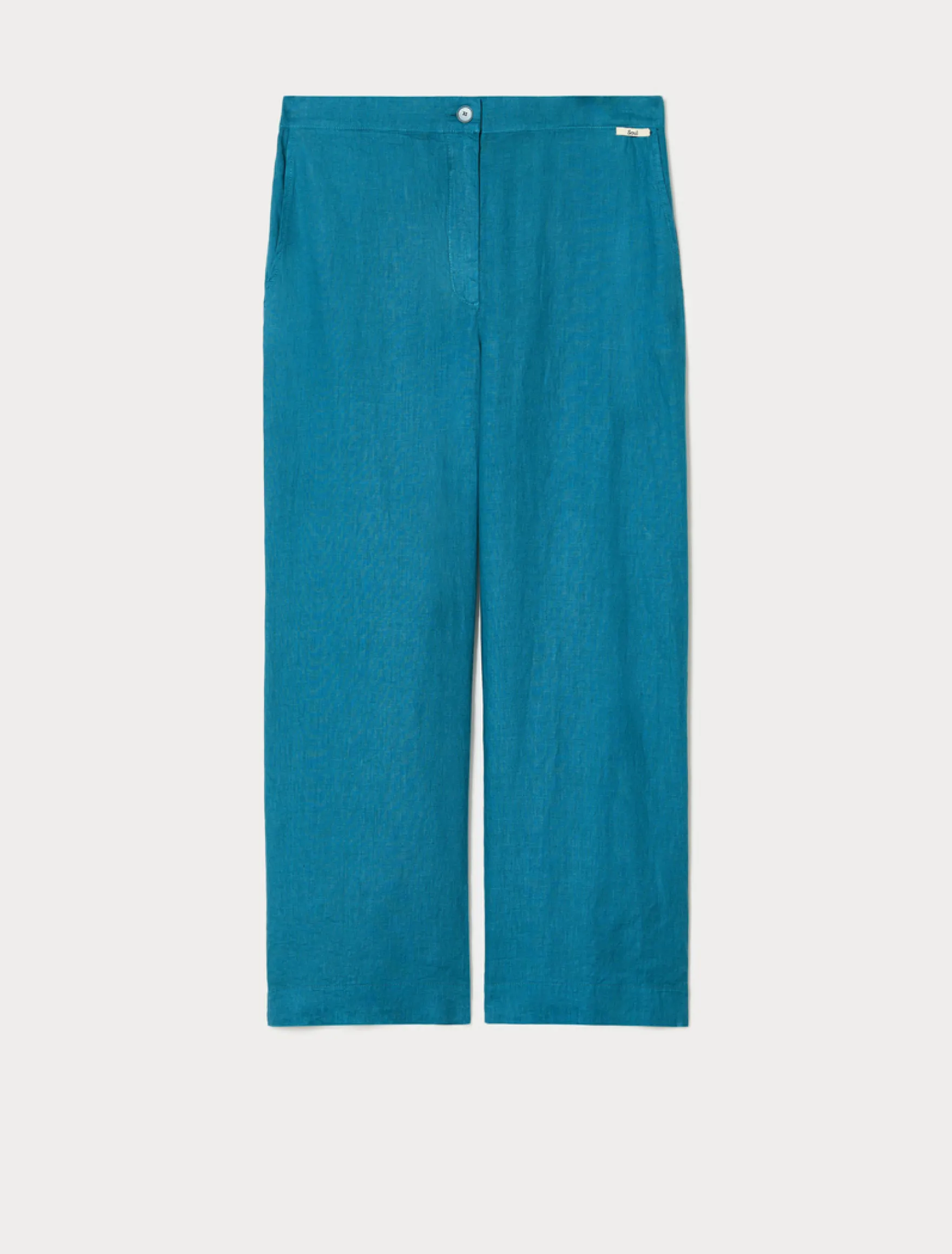 Pantaloni in tela di lino - TURCHESE