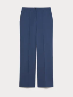 Pantaloni in tela di misto cotone - BLU