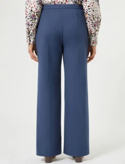 Pantaloni in tela di misto cotone - BLU