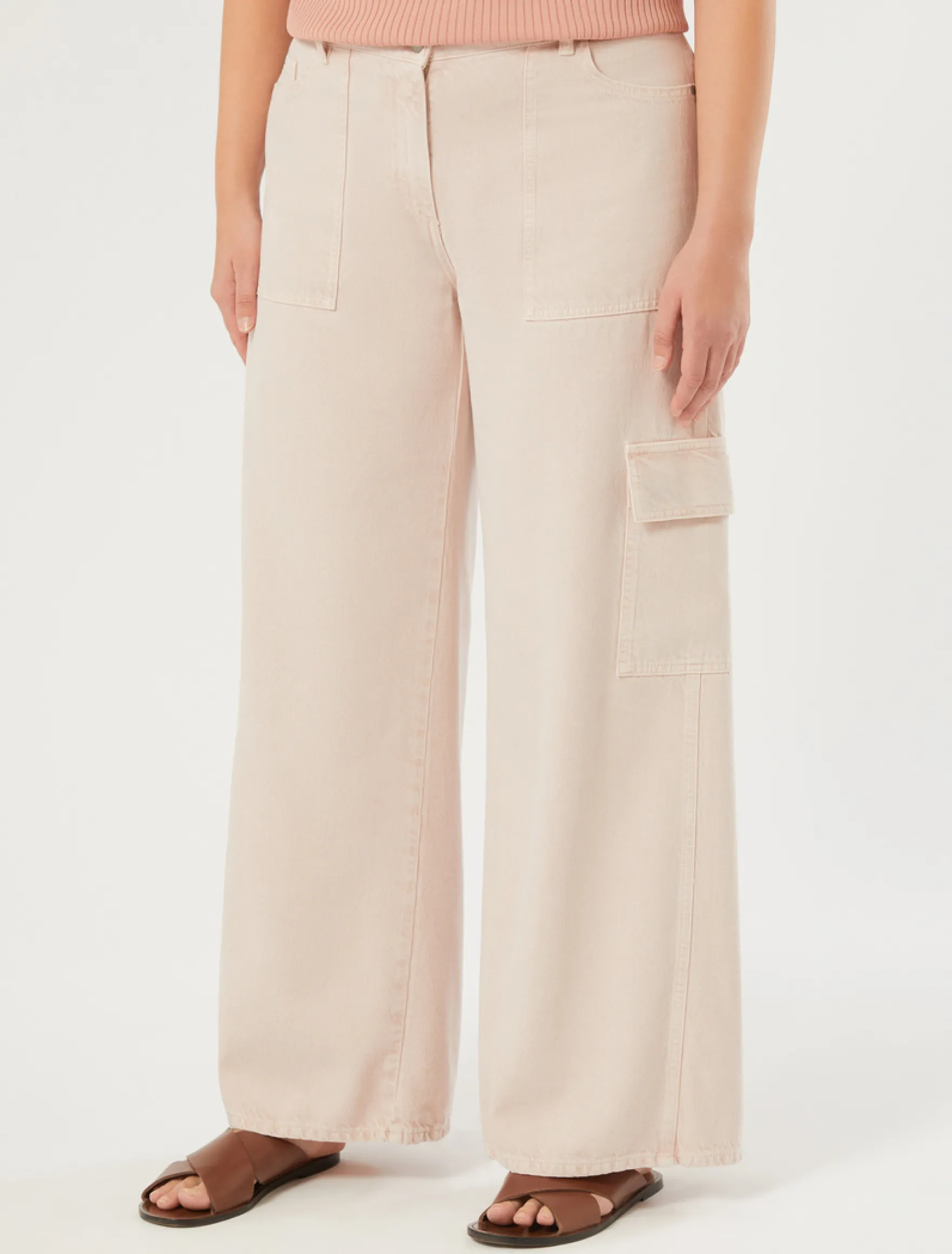 Pantaloni in tencel e cotone - ROSA ANTICO