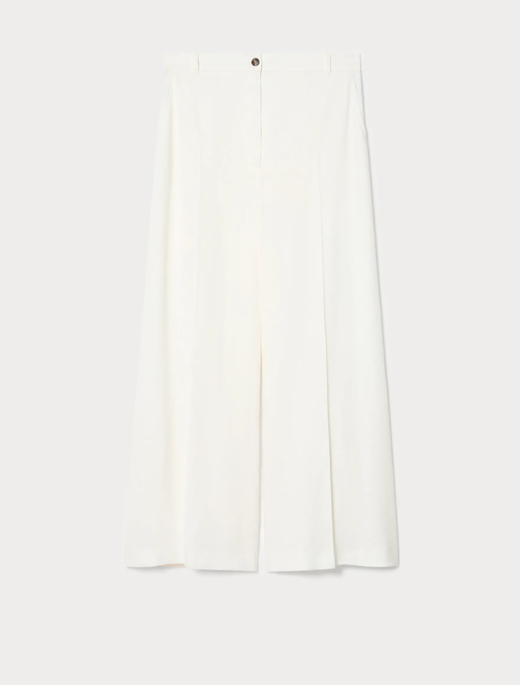 Pantaloni in twill di lino stretch - AVORIO