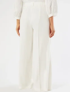 Pantaloni in twill di lino stretch - AVORIO