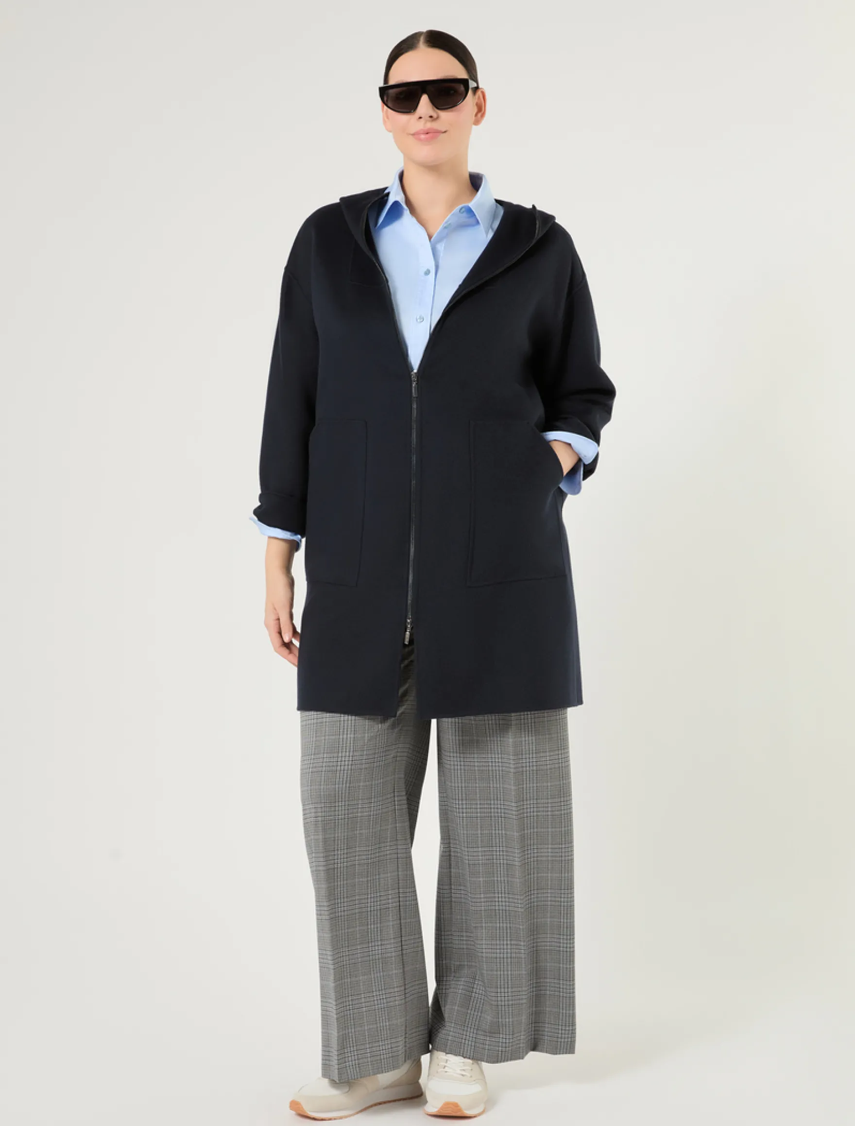 Pantaloni in twill di pura lana - GRIGIO MEDIO