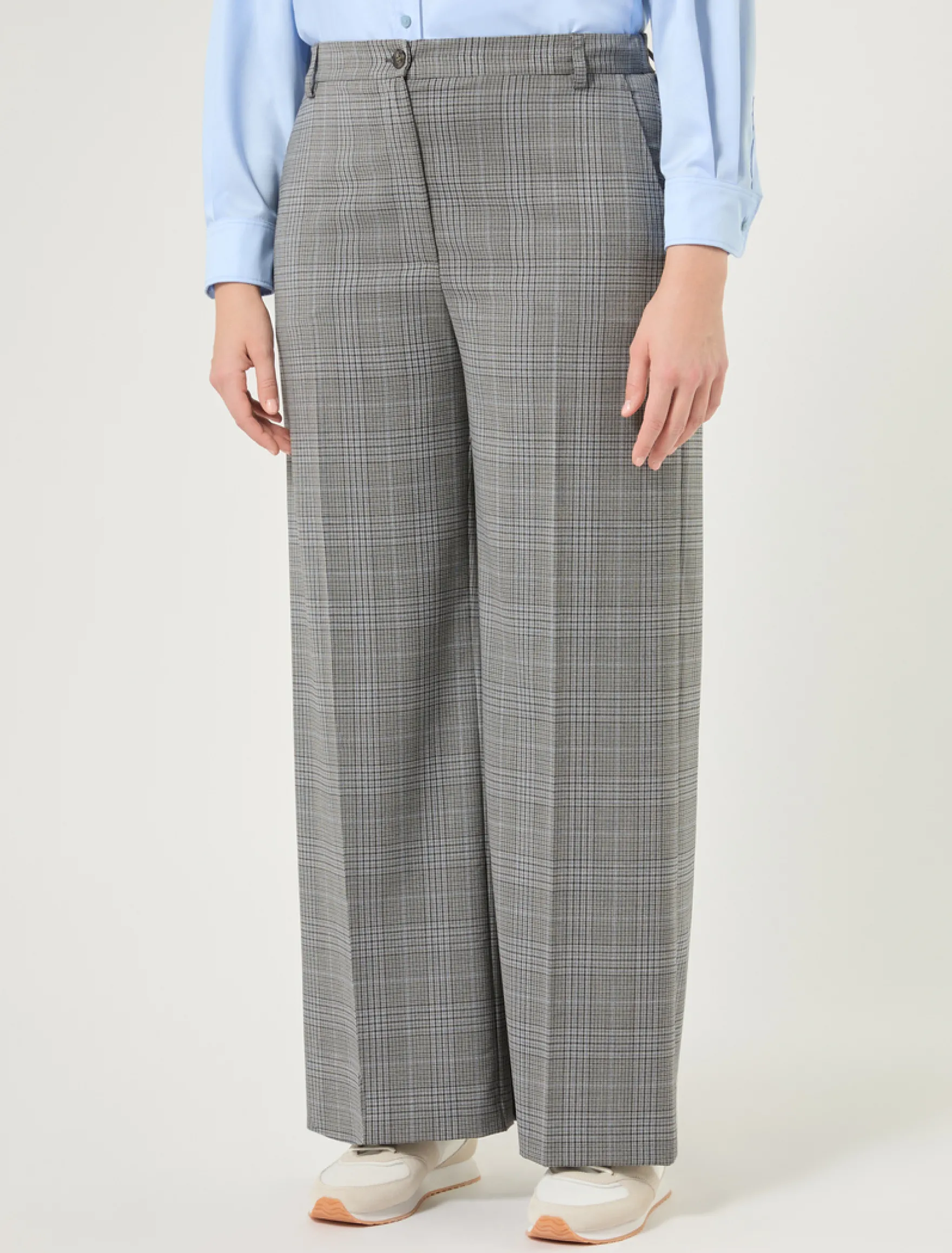 Pantaloni in twill di pura lana - GRIGIO MEDIO