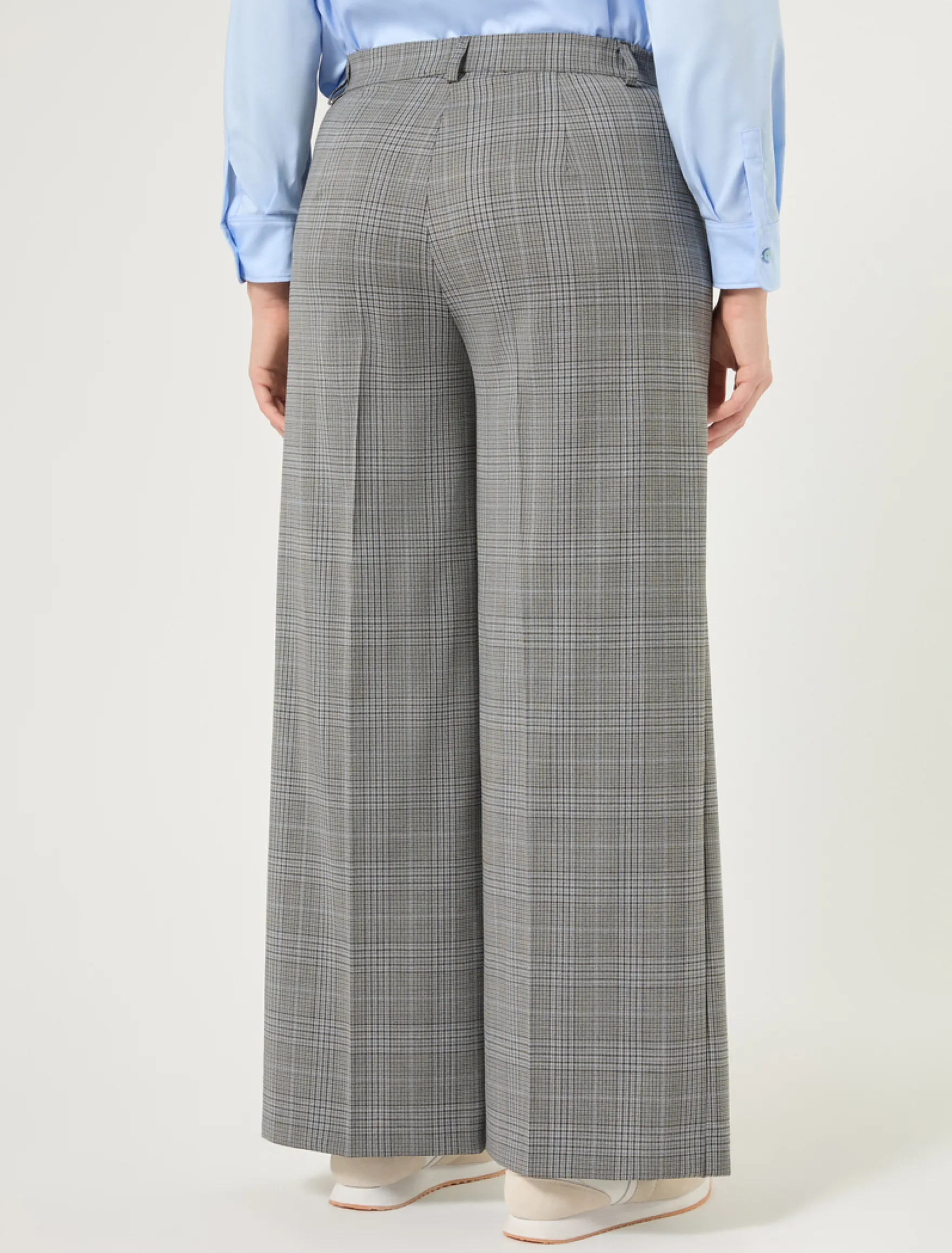 Pantaloni in twill di pura lana - GRIGIO MEDIO