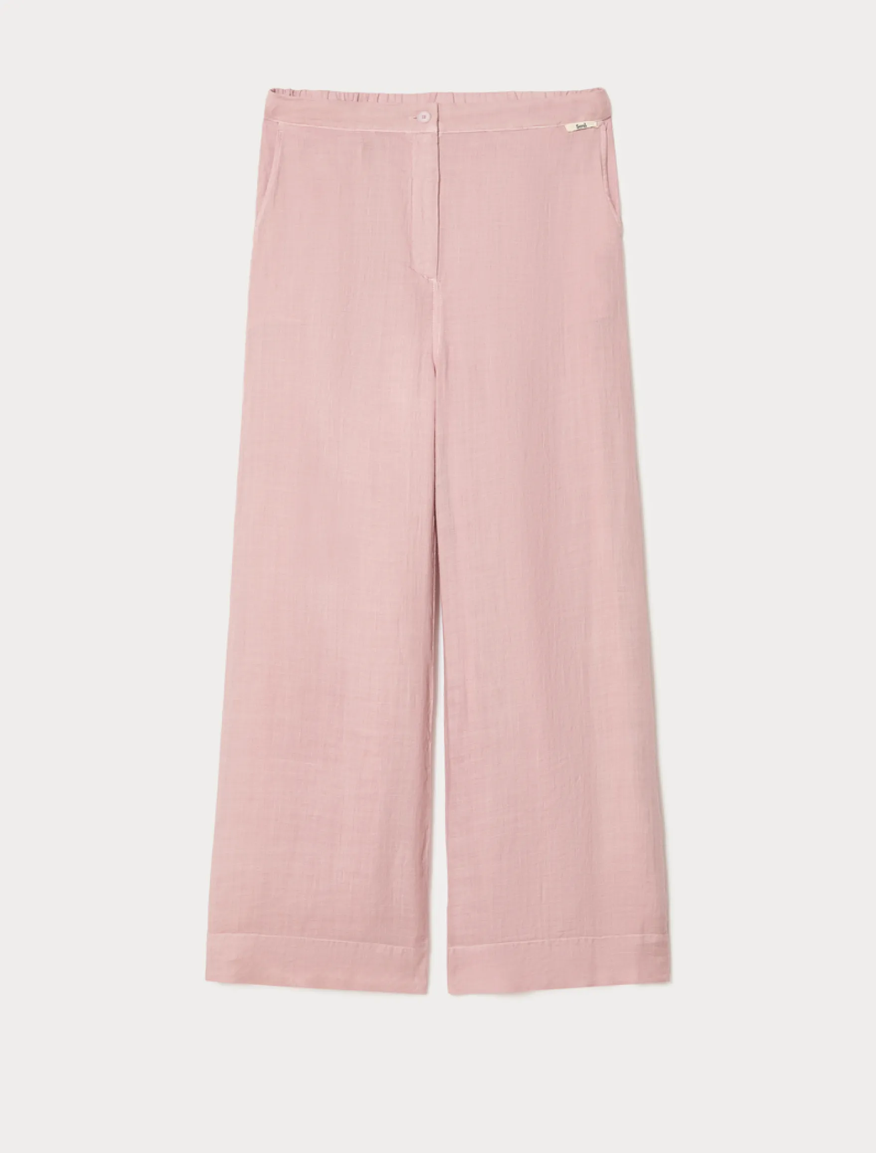 Pantaloni in twill di ramiè - ROSA ANTICO