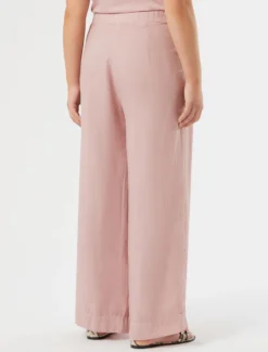 Pantaloni in twill di ramiè - ROSA ANTICO